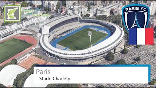 Stade Charléty  Paris FC  Google Earth  2O19 [upl. by Aneehsak]