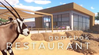 RESTAURANT Gift Shop amp Gemsbok Habitat Speed Build Planet Zoo African DLC Contemporary Grassland [upl. by Santoro]