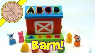 Infantino Barn Shape Sorter Farm Animals Learning Alphabet Baby [upl. by Ahsenek]