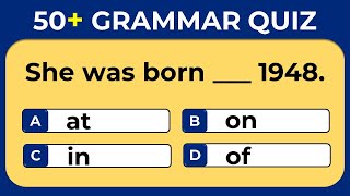 English Grammar Quiz  50 English Grammar Questions challenge 1 [upl. by Akcebar]