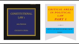 CRITICAL AREAS IN POLITICAL LAW PART1 [upl. by Mullins869]