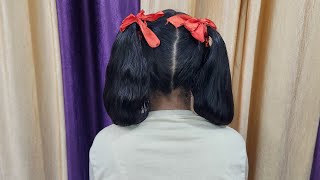 Double Folded Ponytail With Ribbon  Requested Video  Doorway to Beauty [upl. by Pamella]