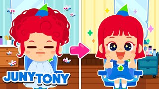 My Beauty Salon Song  ✂️ First Haircut song More  Kids Songs  JunyTony [upl. by Veta]