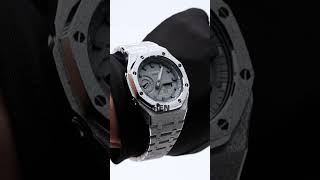 Casioak forst mod kit for Casio Gshock ga2100gmgmas Silver watchcase with stainless steel strap [upl. by Napoleon]