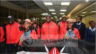 LIVE Grand reception of Kenyan Athletes from Paris Olympics at Eldoret Airport [upl. by Notsreik473]