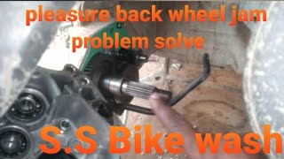 Pleasure scooty rear wheel jam problem solve how to solve back wheel jam problem of all scooty 👍👍 [upl. by Anitsirk550]