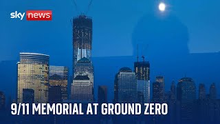 911 Ground Zero memorial in New York on 23rd anniversary of the September 11th attack [upl. by Zink]