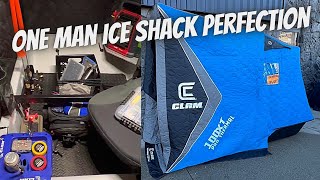 109 Clam X100 Pro Thermal XT Ice Shelter  Ice Shack Mods  Ice Fishing Organization One Man Shack [upl. by Ivory433]