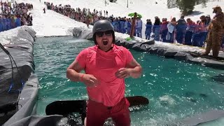 Spring skiing vibe on full display at Bogus Basin for the pond skim [upl. by Elreath238]