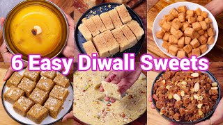 Diwali Recipes 2024  Quick amp Easy Sweets amp Desserts  6 Instant Healthy Deepavali Recipes [upl. by Nylessoj498]