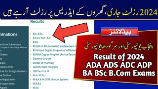 Result of ADA ADS ADC ADP 2024 Exams  PU amp UoS Result of BA BSc BCom Exams [upl. by Eillit]