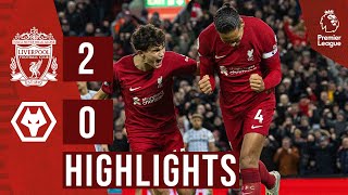 HIGHLIGHTS Liverpool 20 Wolves  van Dijk amp Salah goals seal win over Wolves [upl. by Keare]