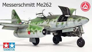 Tamiya 148 Messerschmitt Me262  Scale model aircraft kit 61087 [upl. by Ainoloppa230]