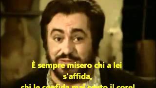 La donna e mobile Pavarotti lyrics [upl. by Llenad]