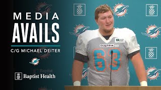 Michael Deiter meets with the media  Miami Dolphins [upl. by Aenad]