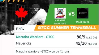 GTCC DURHAM PREMIUM LEAGUE 2024 FINAL  Maratha Warriors vs Mavericks [upl. by Crist]