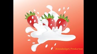 Adobe illustrator create Milk and water Splash with Strawberry [upl. by Till]