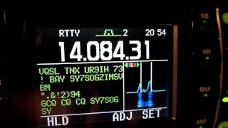 Icom IC7000 RTTY decoder  spec callsign calls for CQ [upl. by Sekoorb139]