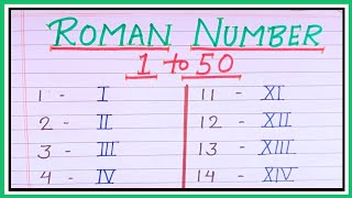 Roman numbers 1 to 50  roman numerals Roman Number 1 se 50 tak  how to write roman numbers [upl. by Adiaj]