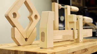 3 Types Woodworking Clamps that Worth to Make [upl. by Etnovahs]