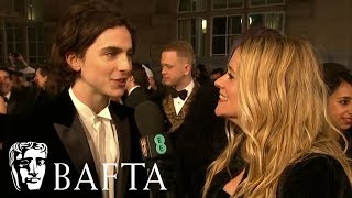 Timothée Chalamet Red Carpet Interview  EE BAFTA Film Awards 2018 [upl. by Tala]