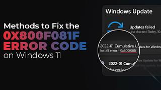 Fix Windows Update Error 0x800f081f Windows 11 Update Failed 0x800f081f Error [upl. by Lamont]