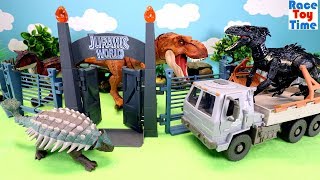 Jurassic World Dinosaurs Park Toys For Kids  Indoraptor TRex Dinos [upl. by Amerd]