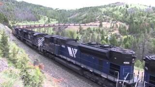 SD70MAC led coal train climbs Mullan Pass [upl. by Decima]