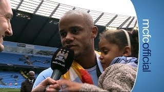 KOMPANY amp DAUGHTER ON TITLE  City v West Ham Champions 2014 [upl. by Ruzich943]