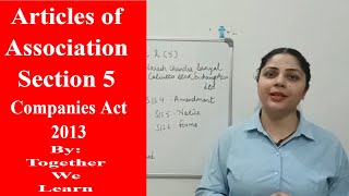 companiesact2013 articlesofassociation Articles of Association  Companies Act2013 [upl. by Balfore]