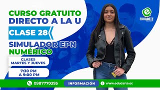 🔴Curso Gratuito📕Admisión 2024🏫Ingreso a la Universidad📚Clase 27 🧠Simulador EPN [upl. by Allemrac]