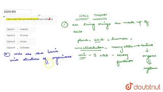 Cell arises from preexisting cell was states by [upl. by Oijile]