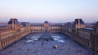 Louvre museum by drone in 4k [upl. by Furtek]