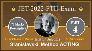 DAY4 KonstantinStanislavski Method Acting FTIIJET 2022 Exam Online classroom23rd July [upl. by Sidney]