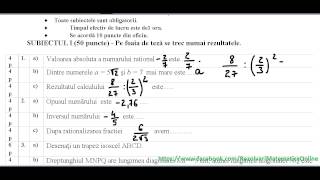 Clasa a VIIa  Teza la matematica  Semestrul I  Model 1  partea I [upl. by Azile]