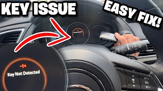 How to FIX Mazda Key Fob Not Detected Message [upl. by Yreved]