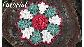 CARPETA O CENTRO DE MESA NAVIDEÑA A CROCHET Paso a Paso [upl. by Ttegirb]