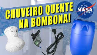 Pressurizando o Chuveiro ligado na Bombona com Bomba de Maquina de Lavar [upl. by Garfield]