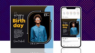 PixelLab Tutorial  How to Design Professional Birthday Flyer in Pixellab  2023  Graphics Design [upl. by Miett]