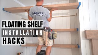 Floating Shelf Installation Hacks  Keys for a TIGHT Install [upl. by Kolva932]