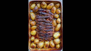 Perfect PORK ROAST with bacon and potatoes shorts [upl. by Ahtnamas486]