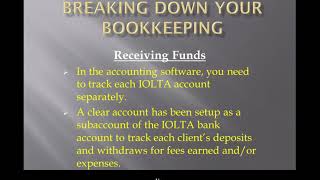 9 Breaking Down Your Bookkeeping and IOLTAClient Trust Liability [upl. by Atsirc]