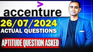 🔥Accenture 26th July 2024 Actual Questions Accenture Aptitude Questions🔥 [upl. by Mordecai]