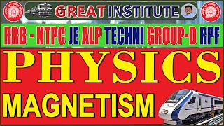 PHYSICS  Magnetism  RRBALP TECHNI ASM JE GROUPD NTPC RPF  SI Constable [upl. by Siduhey115]