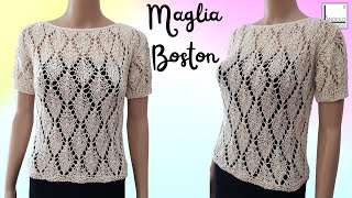 Maglia ai ferri quotBostonquot  PER TUTTE LE TAGLIE [upl. by Dailey538]