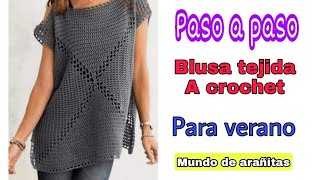 tutorial blusa petalos parte 1 facil y rapido crocheteando con la comadre [upl. by Latini884]