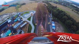 ZADRA Wooden Coaster POV Premier Test  Energylandia Amusement Park Poland  No 1 in the World [upl. by Panthea]