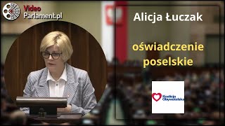 Alicja Łuczak  oświadczenie poselskie [upl. by Bough]