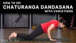 How to do Chaturanga Dandasana  Yoga for Beginners  Chaturanga Dandasana Variations  VentunoYoga [upl. by Florrie841]