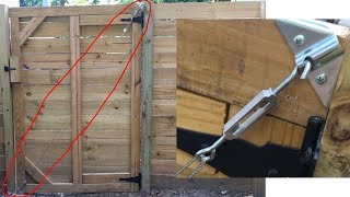 HowTo Install AntiSag Gate Kit to Keep Wood Fence Door from Dragging [upl. by Zildjian205]